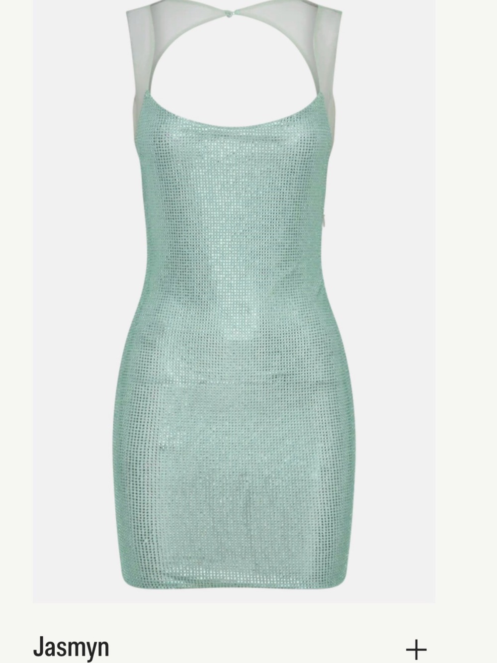 Meshki Mint Sequin Mini Dress with Mesh Back